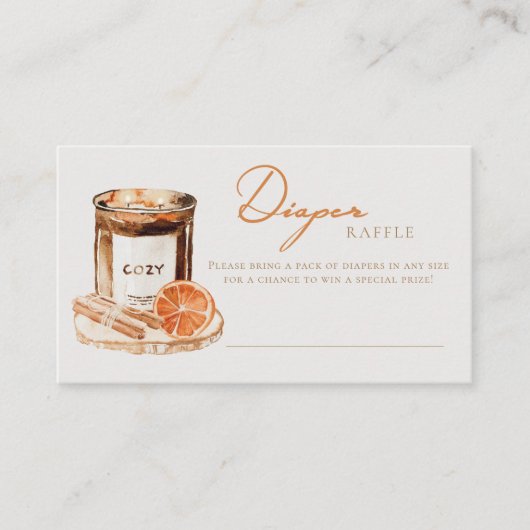 Waterverf Pumpkin Spice Baby shower Diaper Raffle Informatiekaartje (Voorkant)