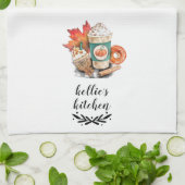 Waterverf Pumpkin Spice Coffee | Fijne Herfst Y'al Theedoek (Gevouwen)