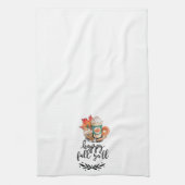 Waterverf Pumpkin Spice Coffee | Fijne Herfst Y'al Theedoek (Verticaal)