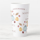 Waterverf Pumpkin Spice Cute Custom Latte Mok (Voorkant)