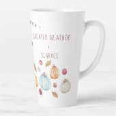 Waterverf Pumpkin Spice Cute Custom Latte Mok (Rechts)