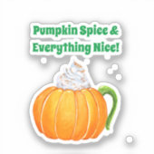 Waterverf Pumpkin Spice Latte Sticker (Voorkant)