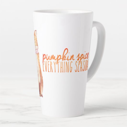 Waterverf Pumpkin Spice Sitting Fox Latte Mok (Rechterhoek)