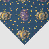 Waterverf Pumpkin Stars Pattern Halloween Tissuepapier (Detail)