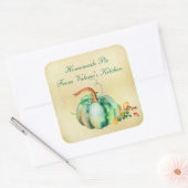 Waterverf Pumpkin Thanksgiving Bakery Vierkante Sticker (Envelop)