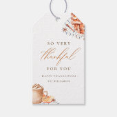 Waterverf Pumpkin Thanksgiving Dinner Cadeaulabel (Voorkant)