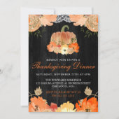 Waterverf Pumpkin  Thanksgiving Dinner Kaart (Voorkant)