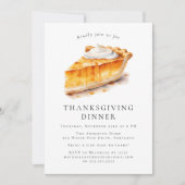 Waterverf Pumpkin Thanksgiving Dinner Kaart (Voorkant)