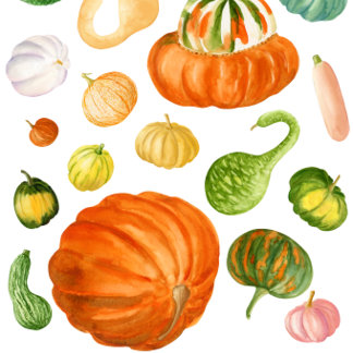 Waterverf Pumpkin Varieties Theedoek
