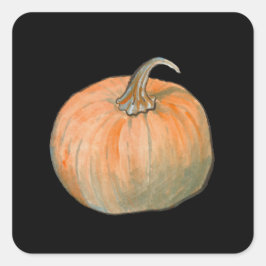 Waterverf Pumpkin Vierkante Sticker