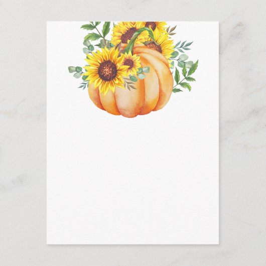 Waterverf Pumpkin Weddenschapskaart Informatiekaartje (Achterkant)