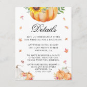 Waterverf Pumpkin Weddenschapskaart Informatiekaartje (Voorkant)