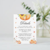 Waterverf Pumpkin Weddenschapskaart Informatiekaartje (Staand voorkant)