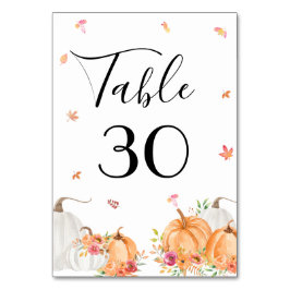 Waterverf Pumpkin-weddenschapsnummer Kaart