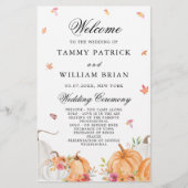 Waterverf Pumpkin Wedding Ceremony Programme (Voorkant)