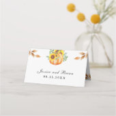 Waterverf Pumpkin Weduwgoedkaart Plaatskaartje (Achterkant)