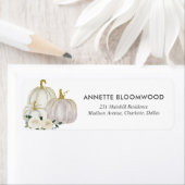 Waterverf Pumpkin White Rose Baby shower Etiket (Insitu)