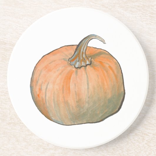 Waterverf Pumpkin Zandsteen Onderzetter (Voorkant)