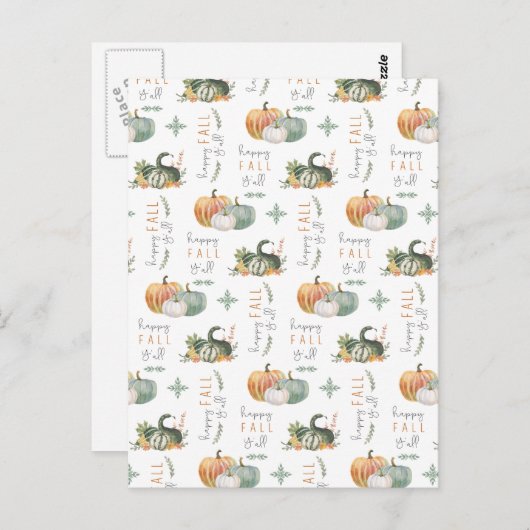 WATERVERF PUMPKINES EN GOEDEREN BRIEFKAART (Voorkant / Achterkant)