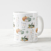 WATERVERF PUMPKINES EN GOEDEREN GROTE KOFFIEKOP (Voorkant rechts)