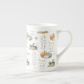 WATERVERF PUMPKINES EN GOEDEREN PORSELEIN KOP (Rechts)