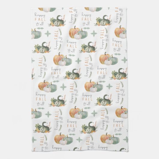 WATERVERF PUMPKINES EN GOEDEREN THEEDOEK (Verticaal)