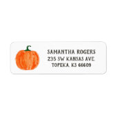Waterverf Pumpkinn Return Address Labels (Voorkant)