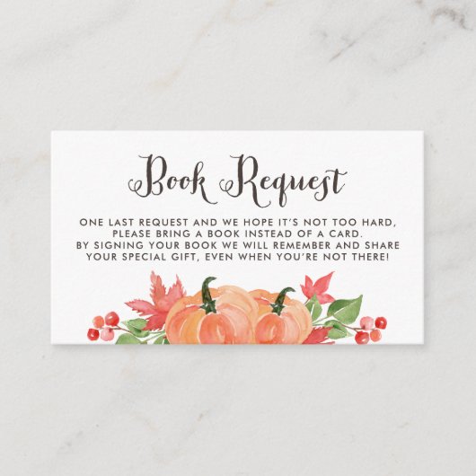 Waterverf Pumpkins Autumn Book Request Kaart (Voorkant)