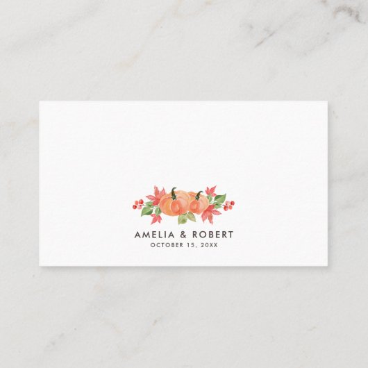 Waterverf Pumpkins Autumn Thanksgiving Plaatskaartje (Achterkant)