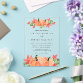Waterverf Pumpkins Autumn Wedding Acryl Uitnodigingen (Insitu (Huwelijk))
