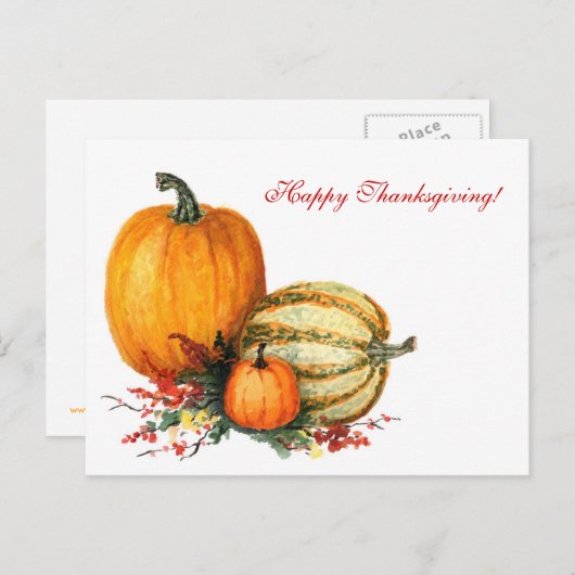 Waterverf Pumpkins Feestdagenkaart (Voorkant / Achterkant)