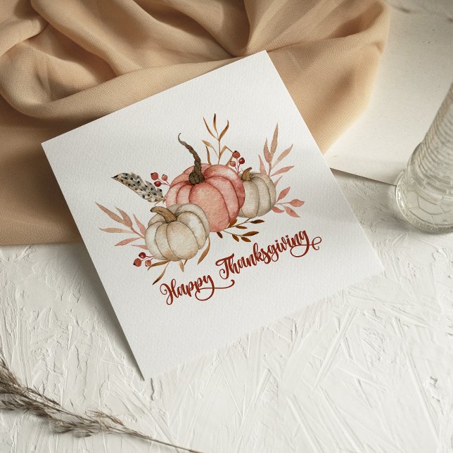 Waterverf Pumpkins Happy Thanksgiving-kaart (Creator heeft geüpload)