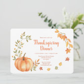 Waterverf Pumpkins Harvest Thanksgiving Dinner Kaart (Staand voorkant)