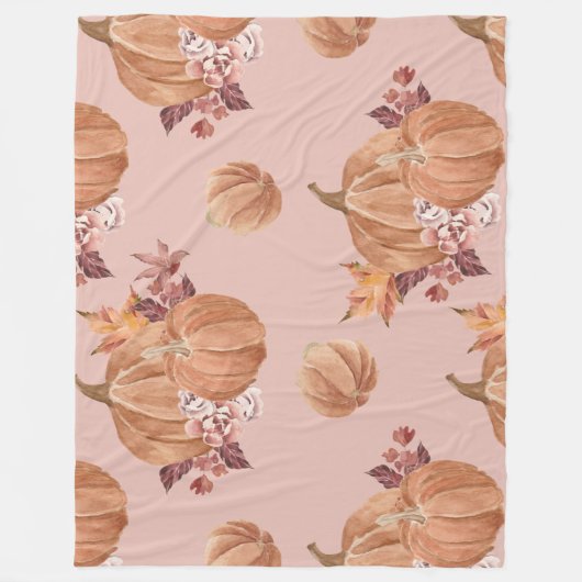 Waterverf Pumpkins Herfst Fleece Deken (Voorkant)