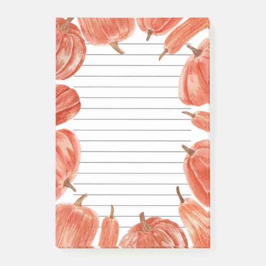 Waterverf Pumpkins Herfst Thema Post-it® Notes (Voorkant)