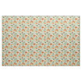 Waterverf Pumpkins over Green Gingham Stof (Yard (91,4 cm))