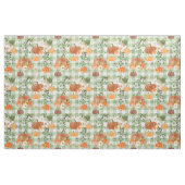 Waterverf Pumpkins over Green Gingham Stof (Fat Quarter)