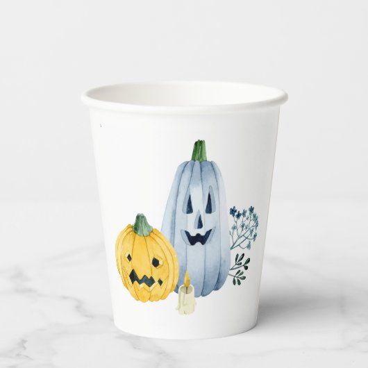 Waterverf Pumpkins Papieren Bekers (Achterkant)