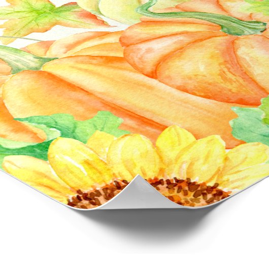 Waterverf Pumpkins Poster (Hoek)