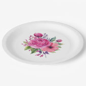 Waterverf Punk Bloemboeket-Bruiloft Papieren Bordje (Gekanteld)