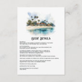 Waterverf Punta Cana Bruiloft Gast Details Informatiekaartje (Voorkant)
