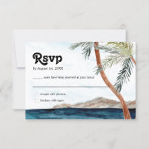 Waterverf Punta Cana Tropical Beach RSVP-kaart