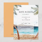 Waterverf Punta Cana Tropical Beach Save The Date Kaart (Voorkant / Achterkant)
