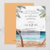 Waterverf Punta Cana Tropisch strand bruiloft Kaart (Voorkant / Achterkant)