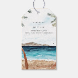 Waterverf Punta Cana Tropisch strand Cadeaulabel