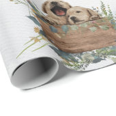 Waterverf Puppies Baby Cadeaupapier (Rol Hoek)