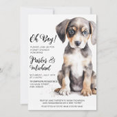 Waterverf Puppy Baby Jongensdouche Kaart (Voorkant)