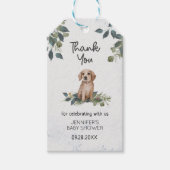 Waterverf Puppy Baby shower Hartelijk dank Cadeaulabel (Voorkant)