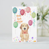 Waterverf Puppy Birthday Uitnodiging (Staand voorkant)