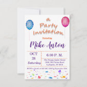 Waterverf Puppy Birthday Uitnodiging (Achterkant)